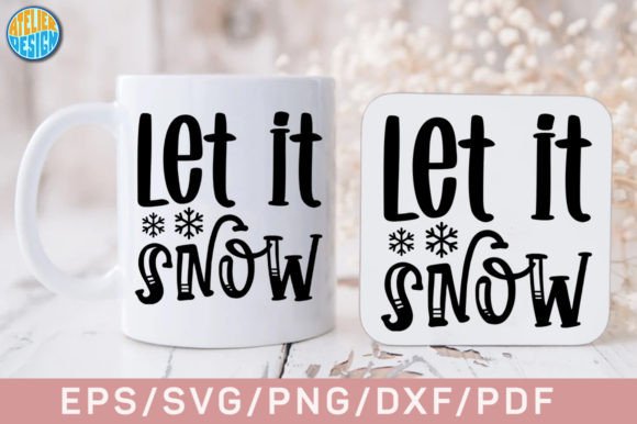 Let It Snow Coaster SVG: Crafts & Graphics for Editorial Warmth