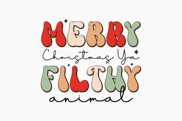 Retro Christmas SVG Merry Christmas Ya Graphics for Crafts