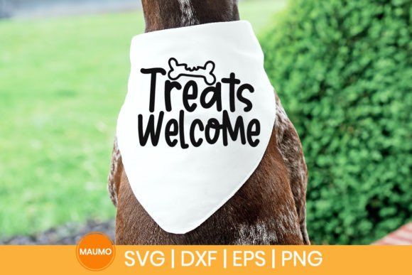 Treats Welcome Dog Bandana SVG Graphics for Crafts